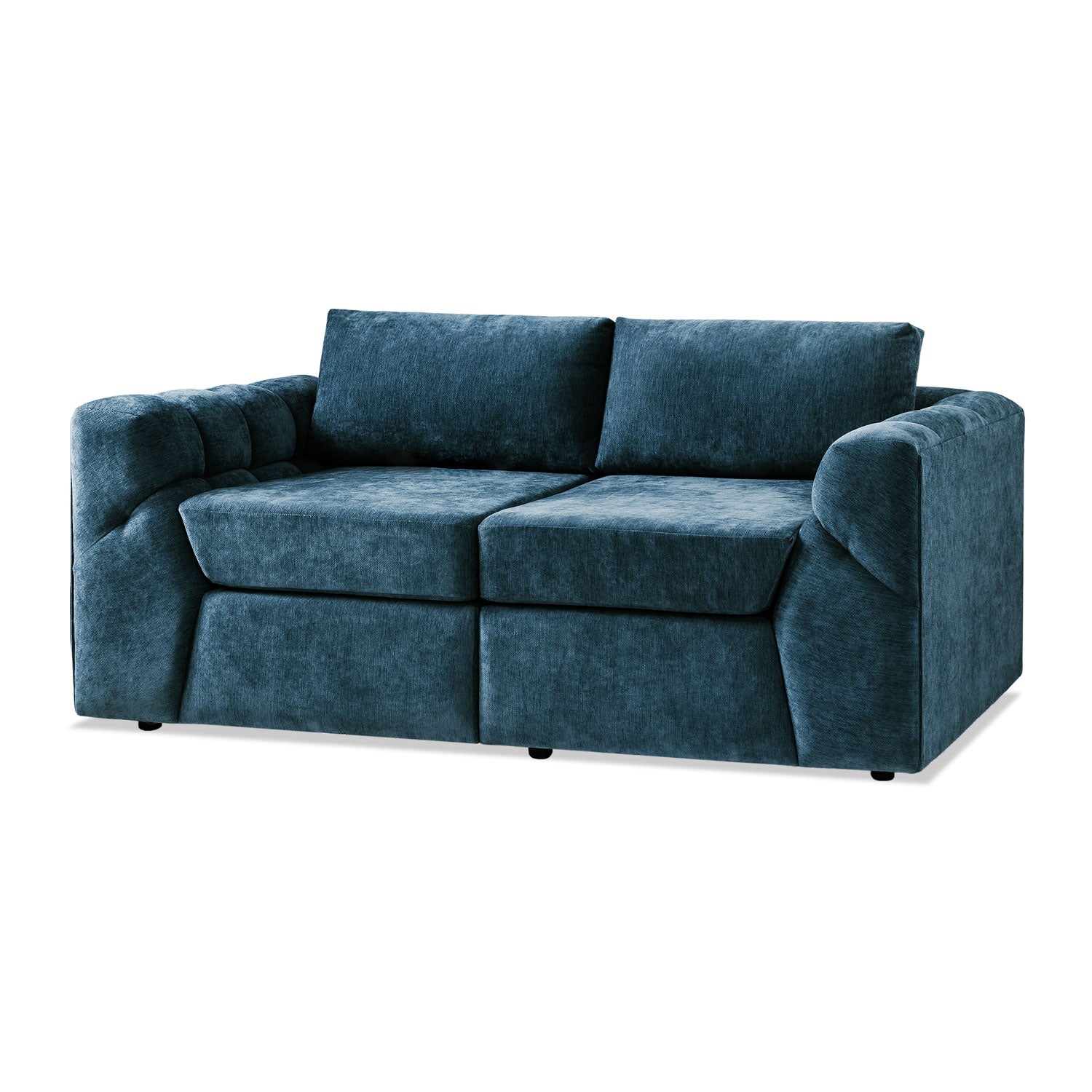 Sofá 2 Puestos Oklam Chenille Koi Indigo