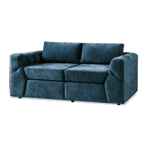 Sofá 2 Puestos Oklam Chenille Koi Indigo