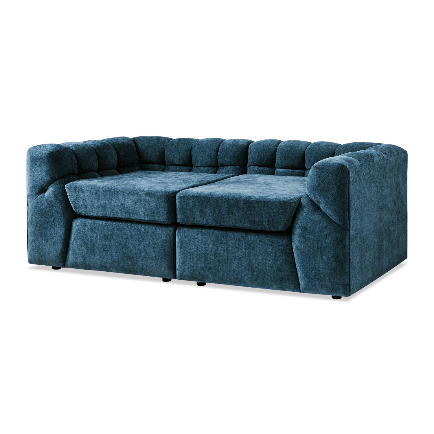 Sofá 2 Puestos Oklam Chenille Koi Indigo