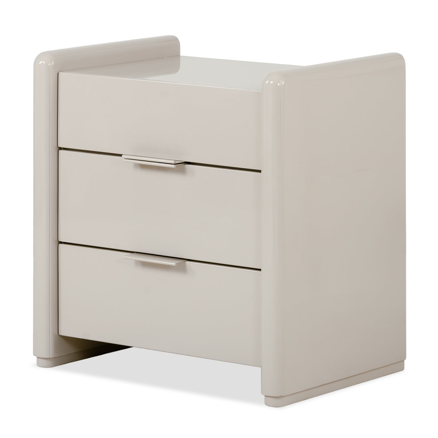 Mesa de Noche Oklam 3 Gavetas, Latte