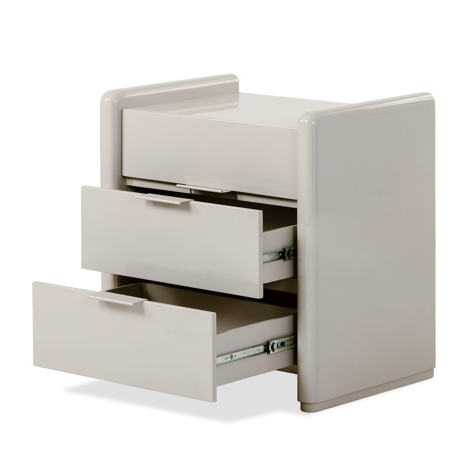 Mesa de Noche Oklam 3 Gavetas, Latte