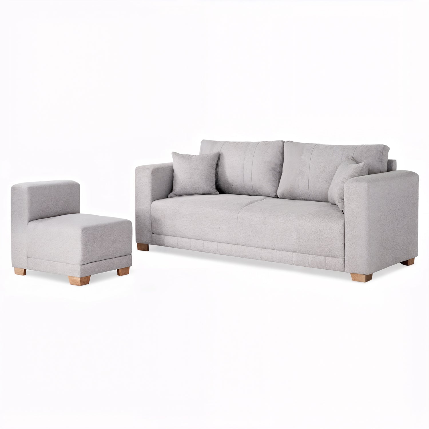 Juego de Sala Andora Lino Icono Taupe, Natural