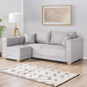 Juego de Sala Andora Lino Icono Taupe, Natural