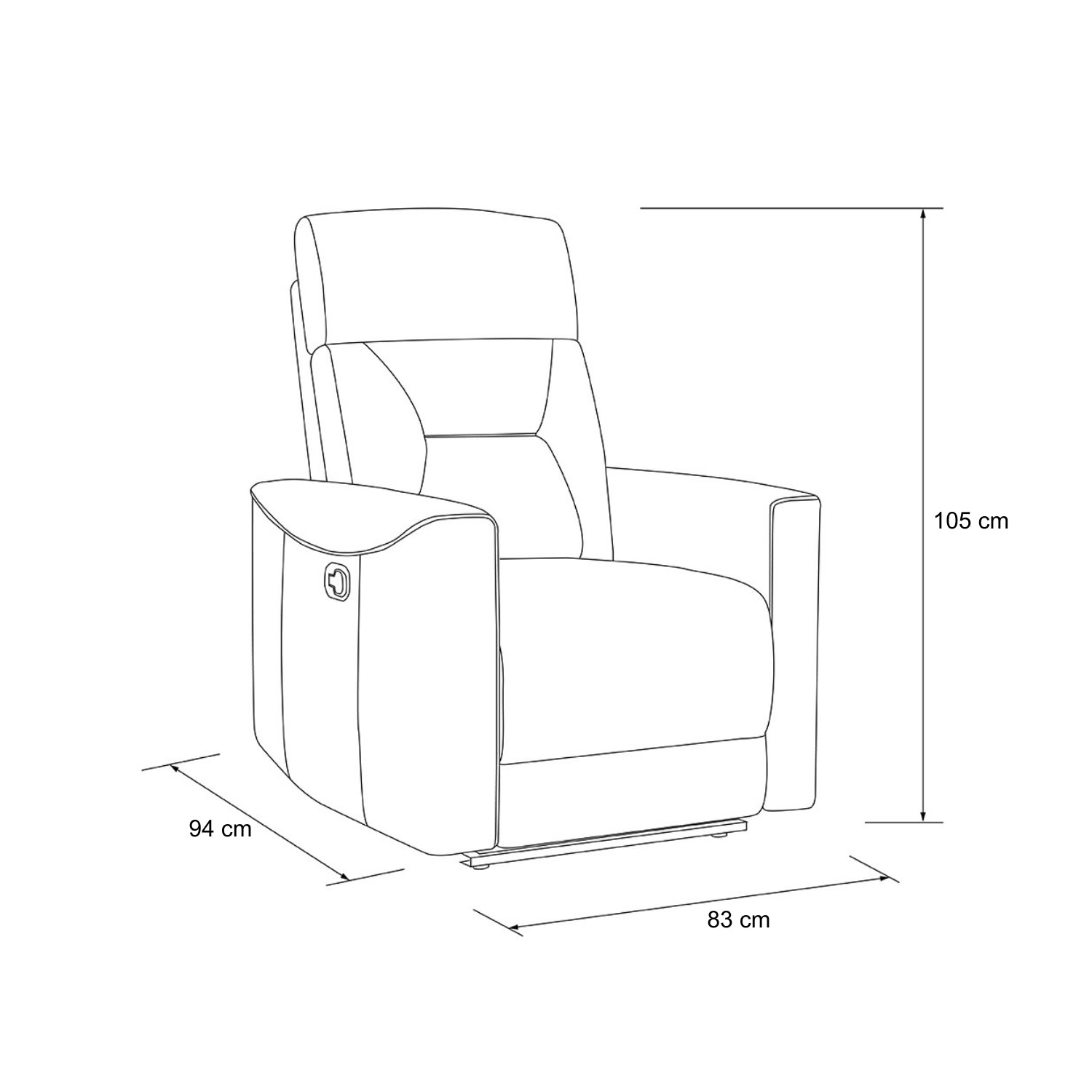 Silla Reclinable Cerati Plomo
