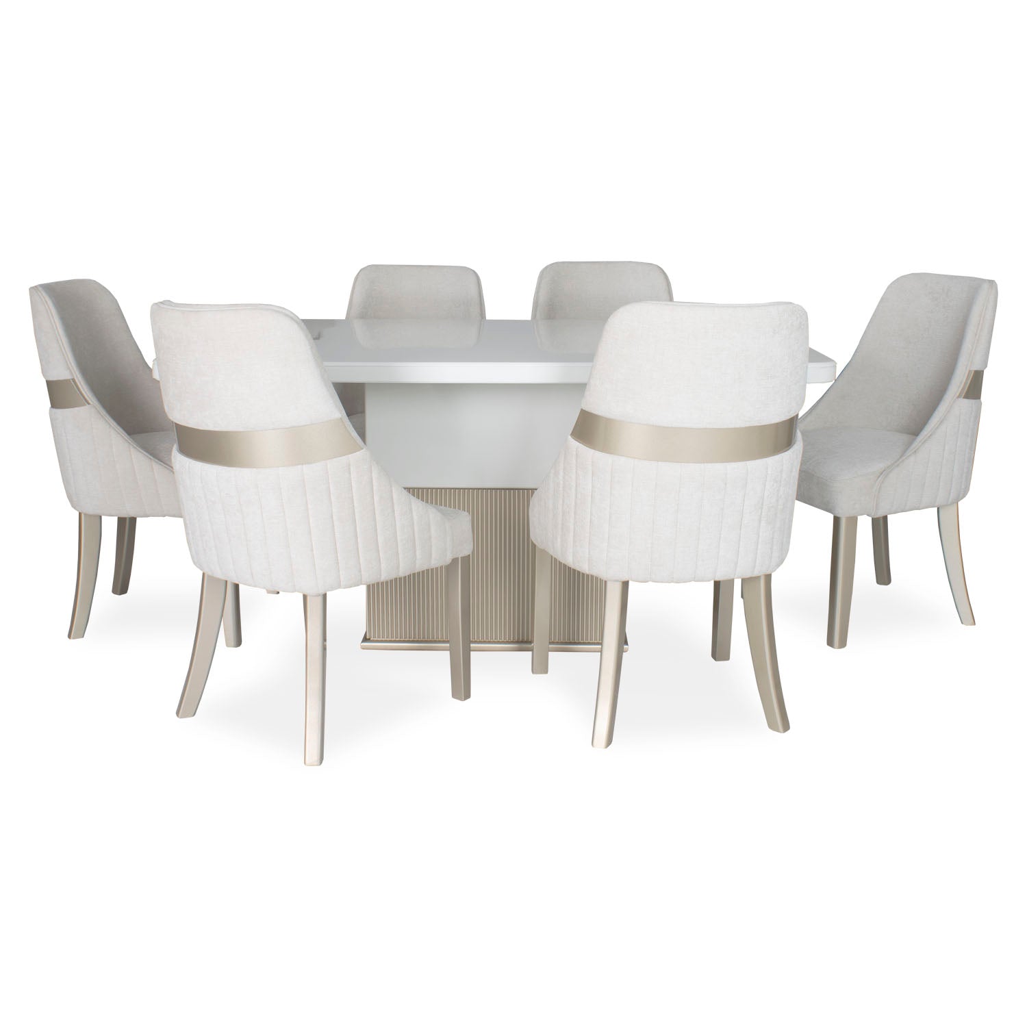 Comedor 6 Puestos Cavalli Touch Almendra, Champaña