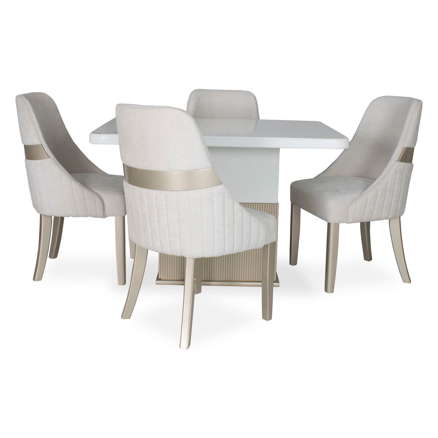 Comedor 4 Puestos Cavalli Touch Almendra, Champaña