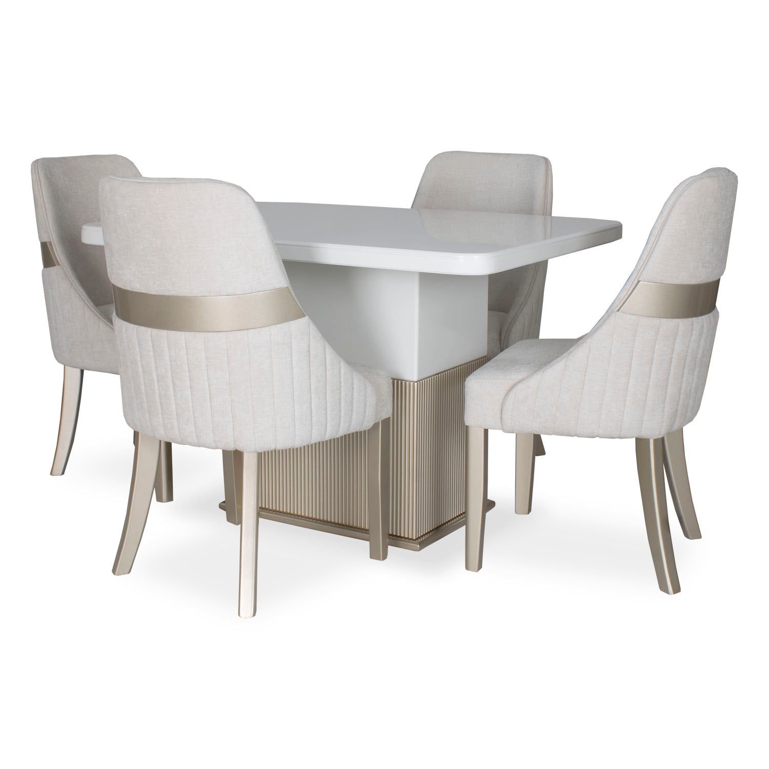 Comedor 4 Puestos Cavalli Touch Almendra, Champaña