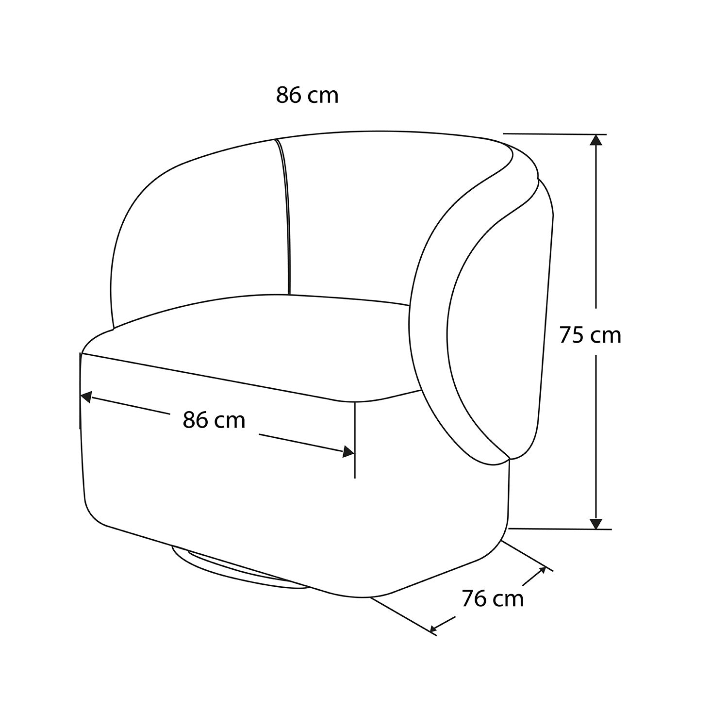 Poltrona Vancouver Velvet Serena Marfil