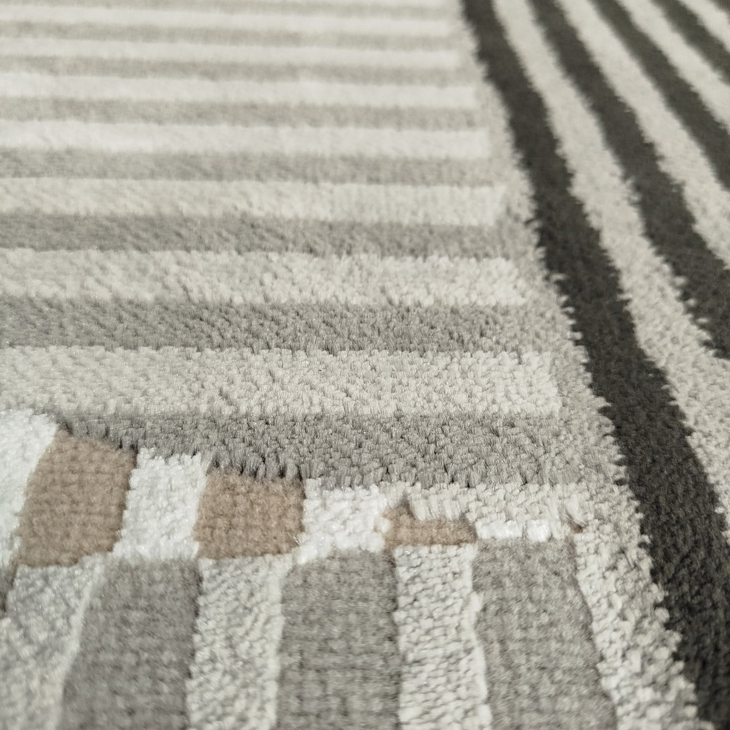 Alfombra 120X170 Monaco Pl Gris Beig Neg