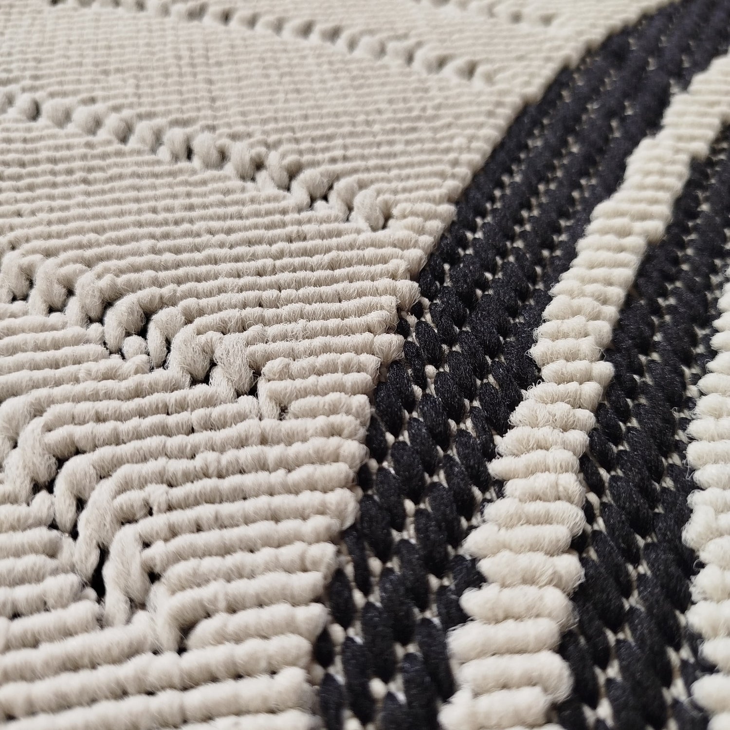 Alfombra 120X170 Verona Blanco Negro