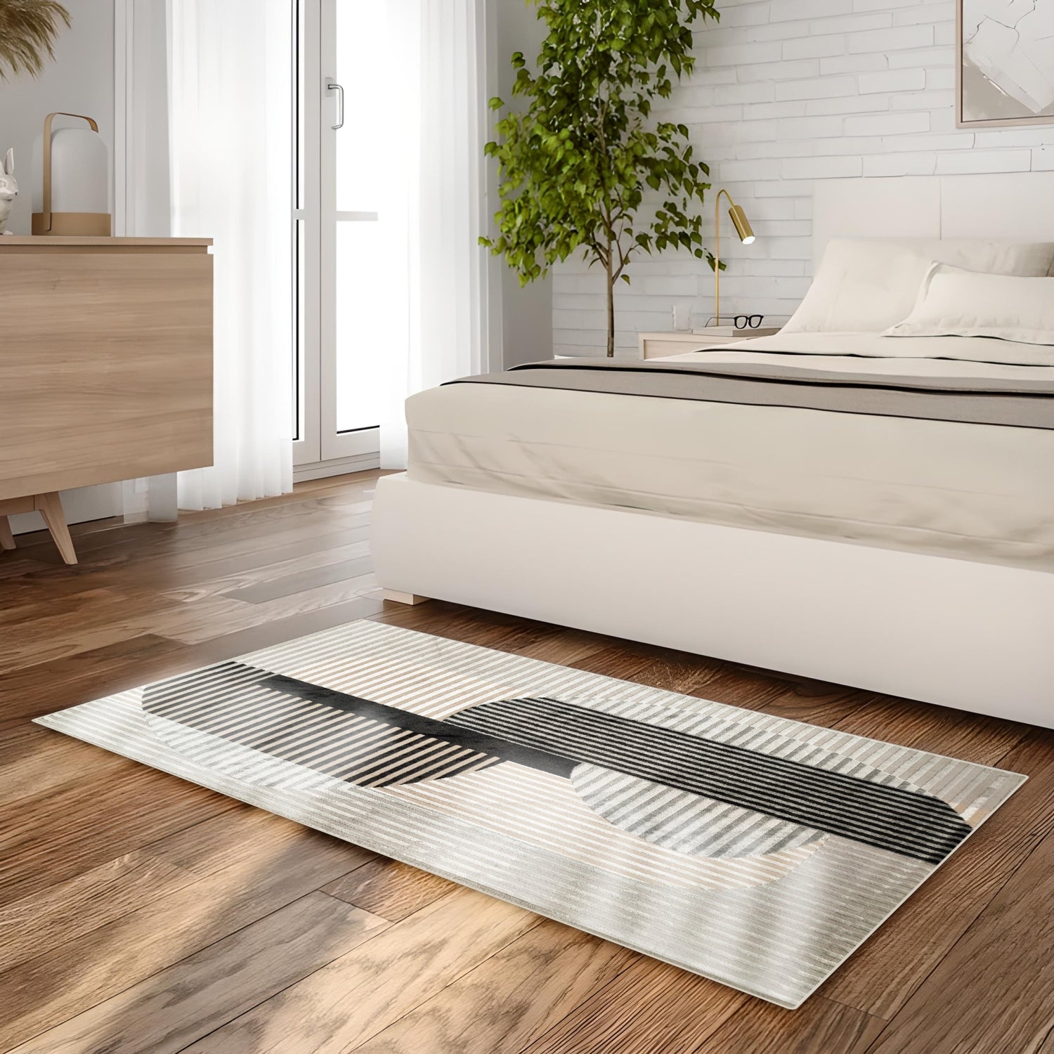 Alfombra 120X170 Monaco Pl Gris Beig Neg