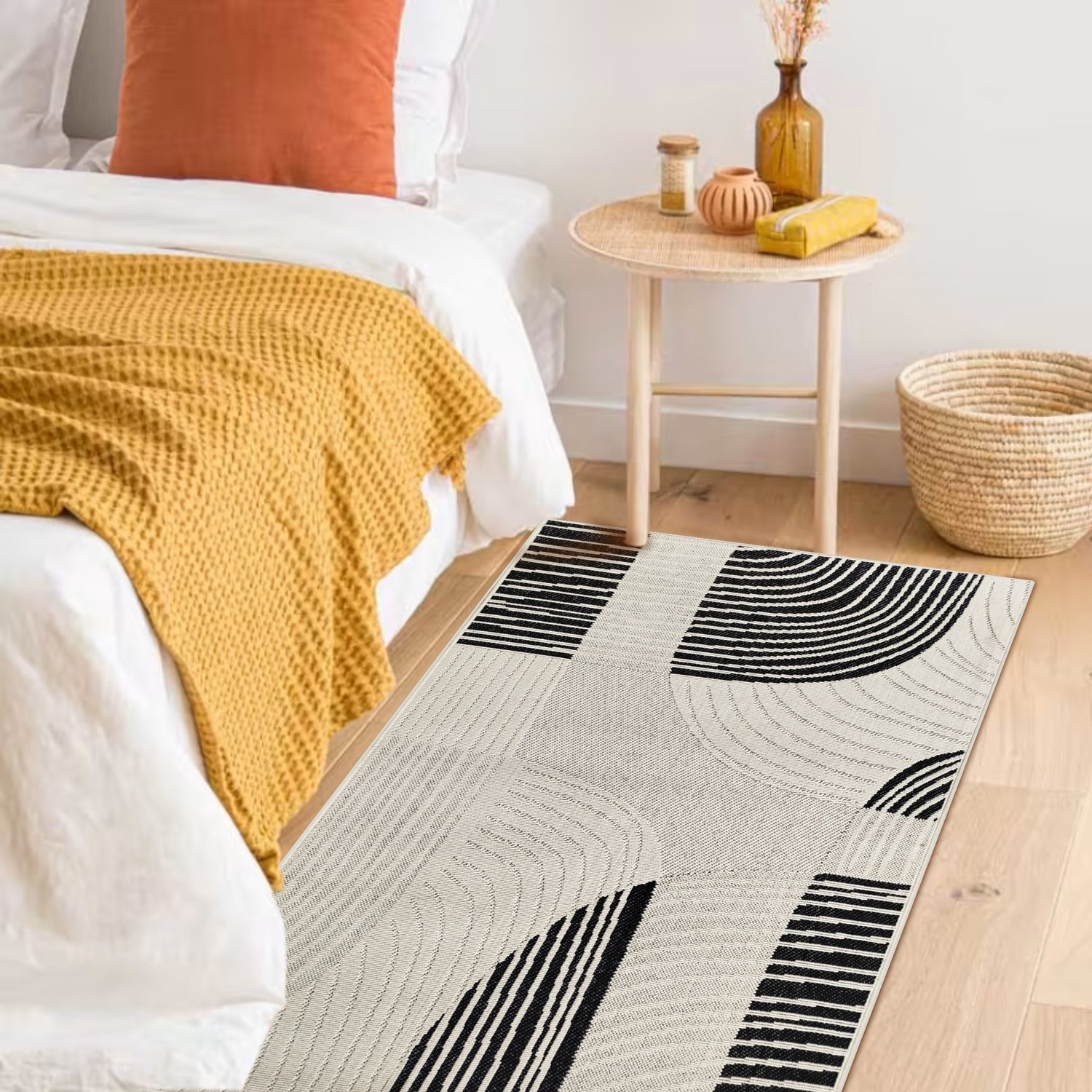 Alfombra 120X170 Verona Blanco Negro