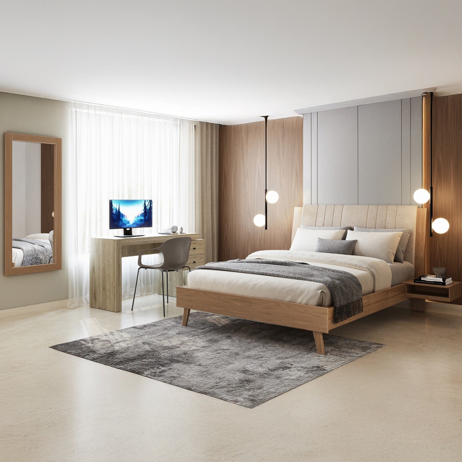 Alcoba Queen Piero Eurolino Marfil, Natural*