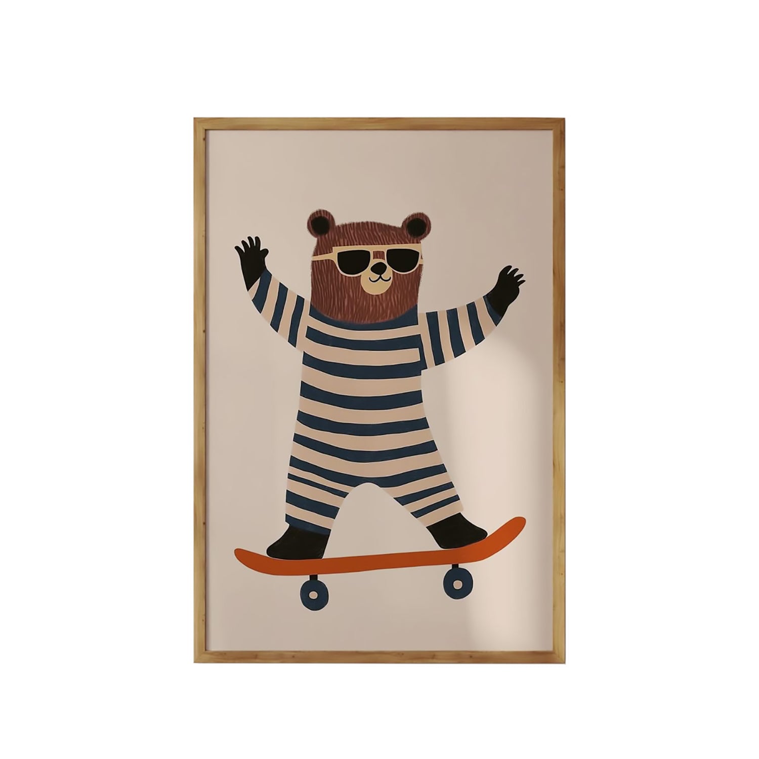 Cuadro Infantil 40X60 Oso Monopatin