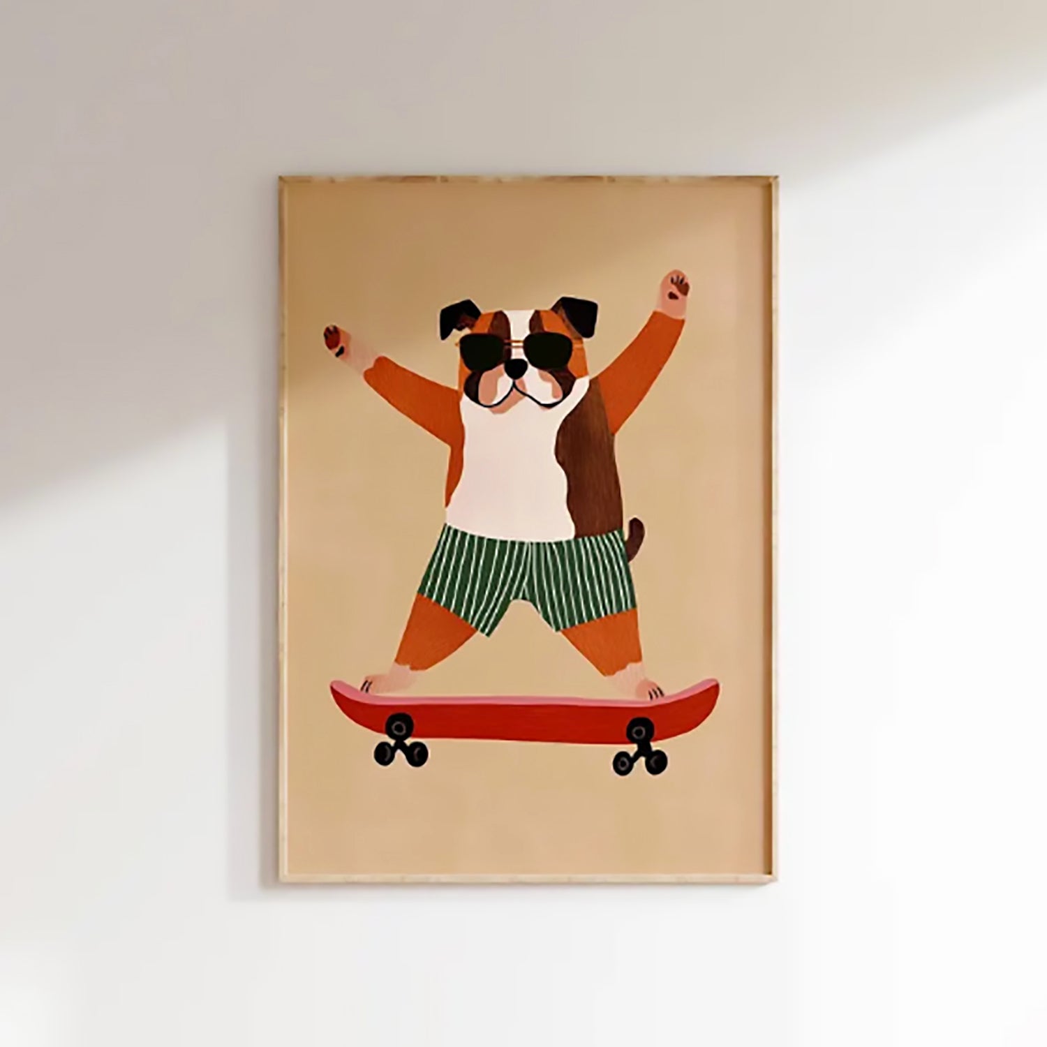 Cuadro Infantil 40X60 Perro Monopatin