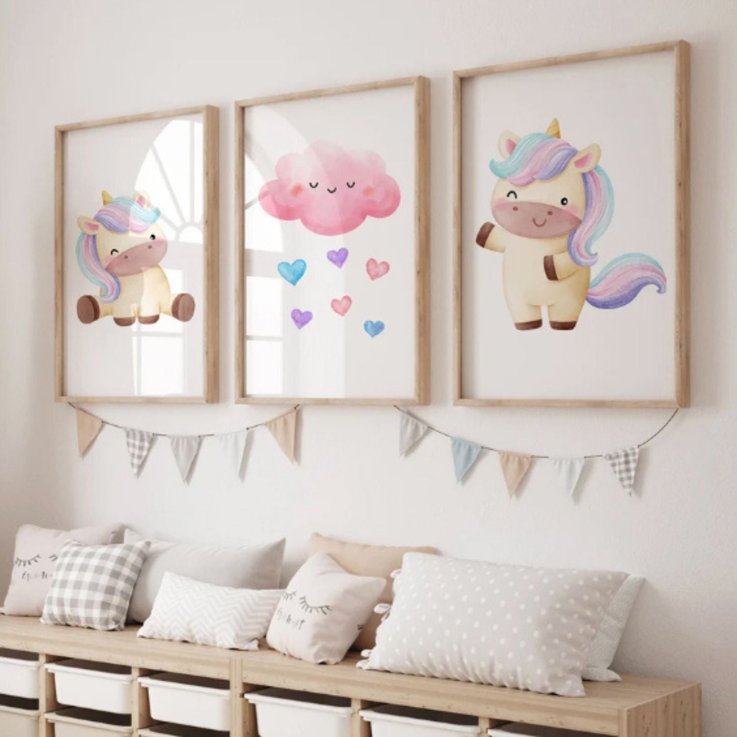 Cuadro Infantil 120X60 Unicorns Setx3