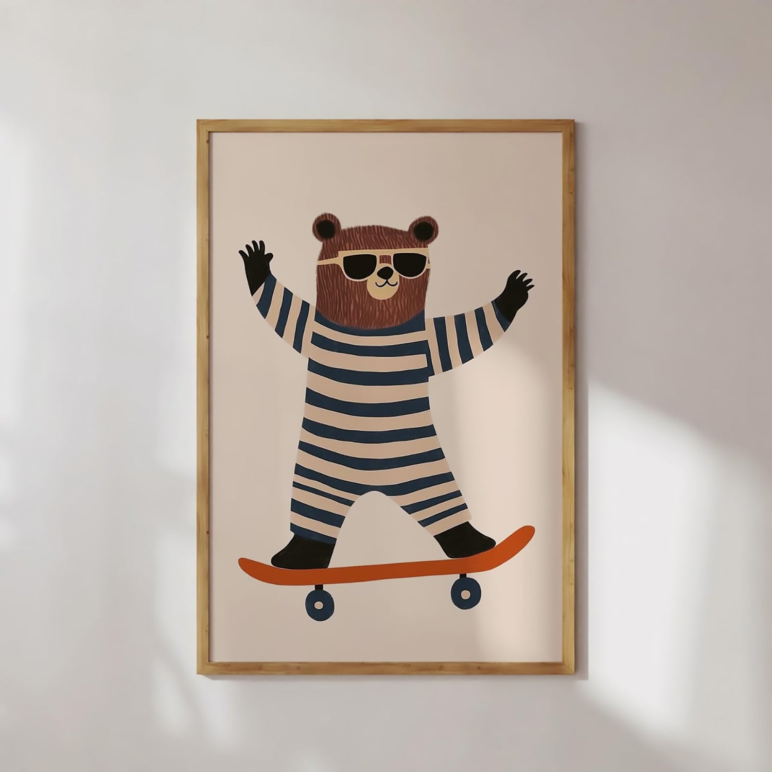 Cuadro Infantil 40X60 Oso Monopatin