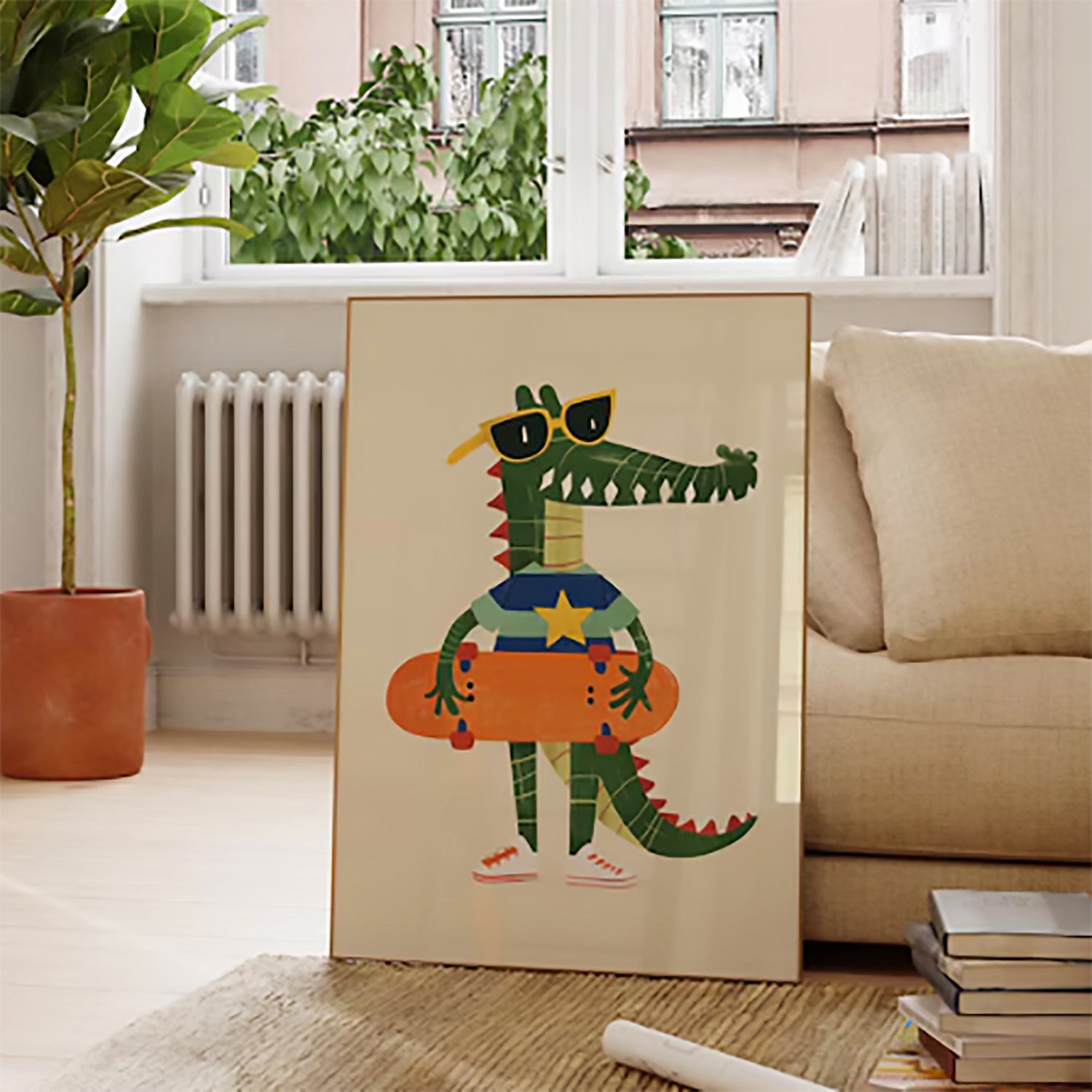 Cuadro Infantil 40X60 Caiman Monopatin