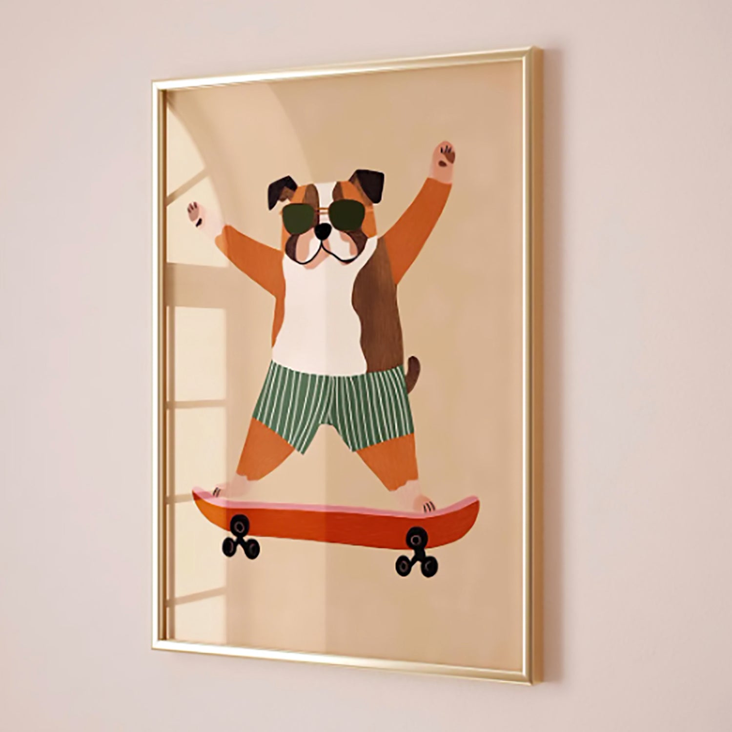 Cuadro Infantil 40X60 Perro Monopatin