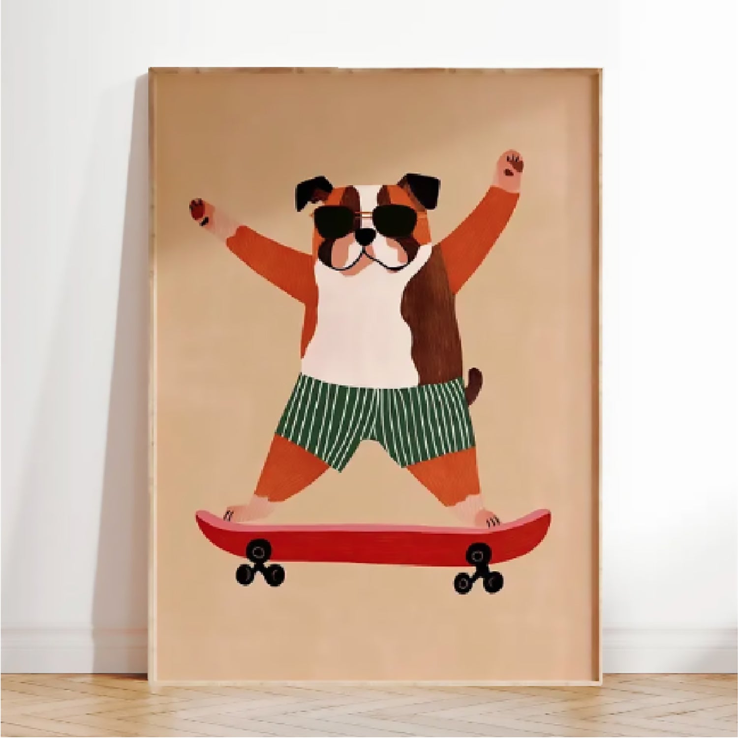 Cuadro Infantil 40X60 Perro Monopatin