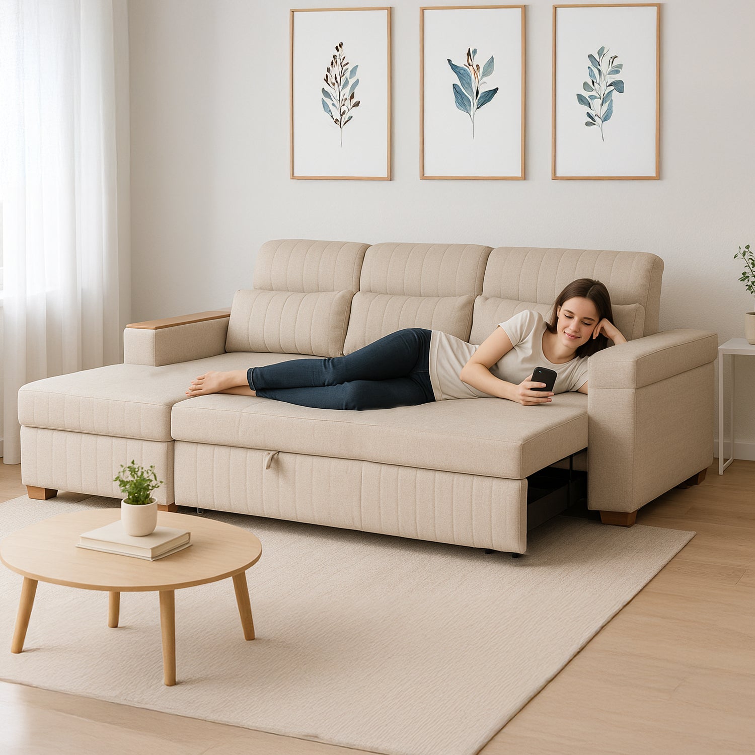 Sala Cama Robi Eurolino Marbella Marfil, Natural Orientación Izquierda