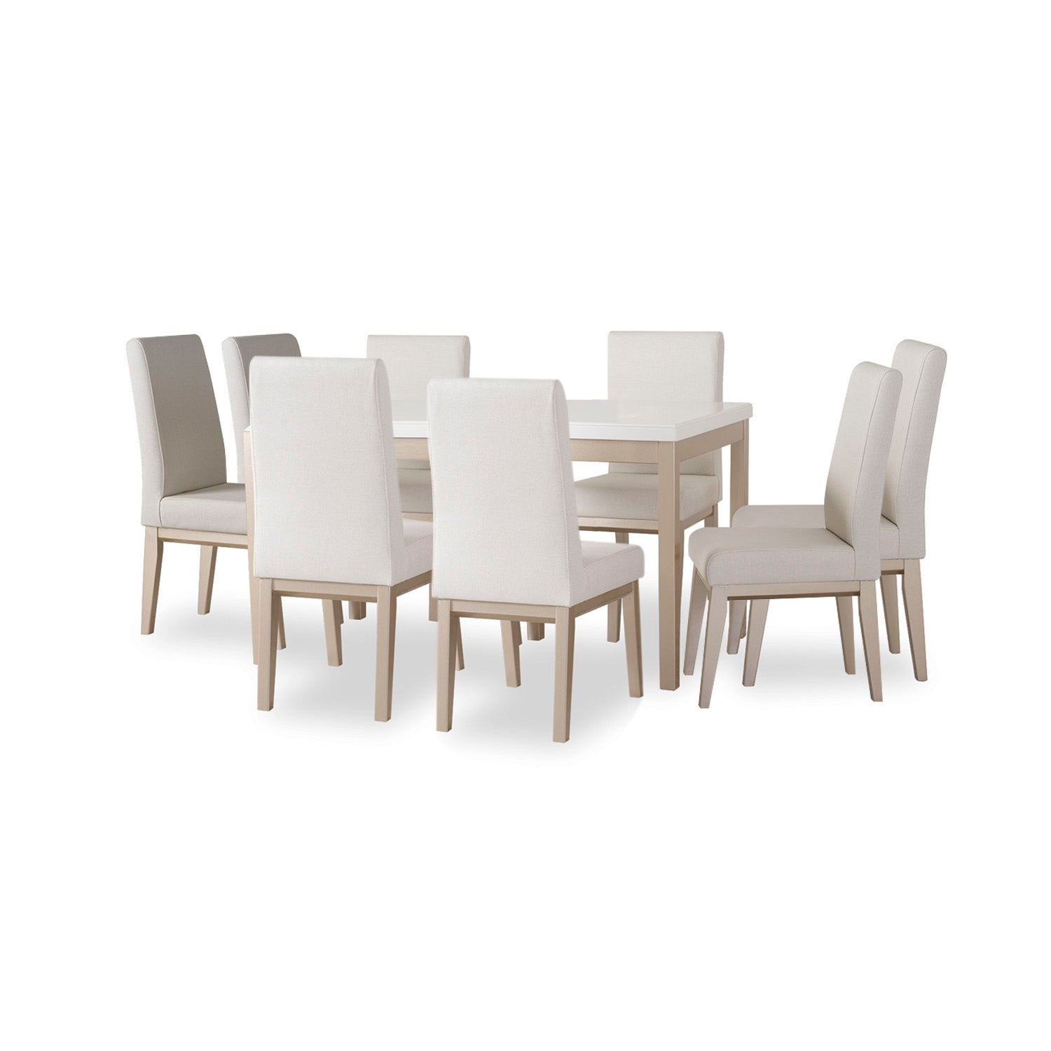Comedor 8 Puestos Walcot Eurolino Blanco, Champaña
