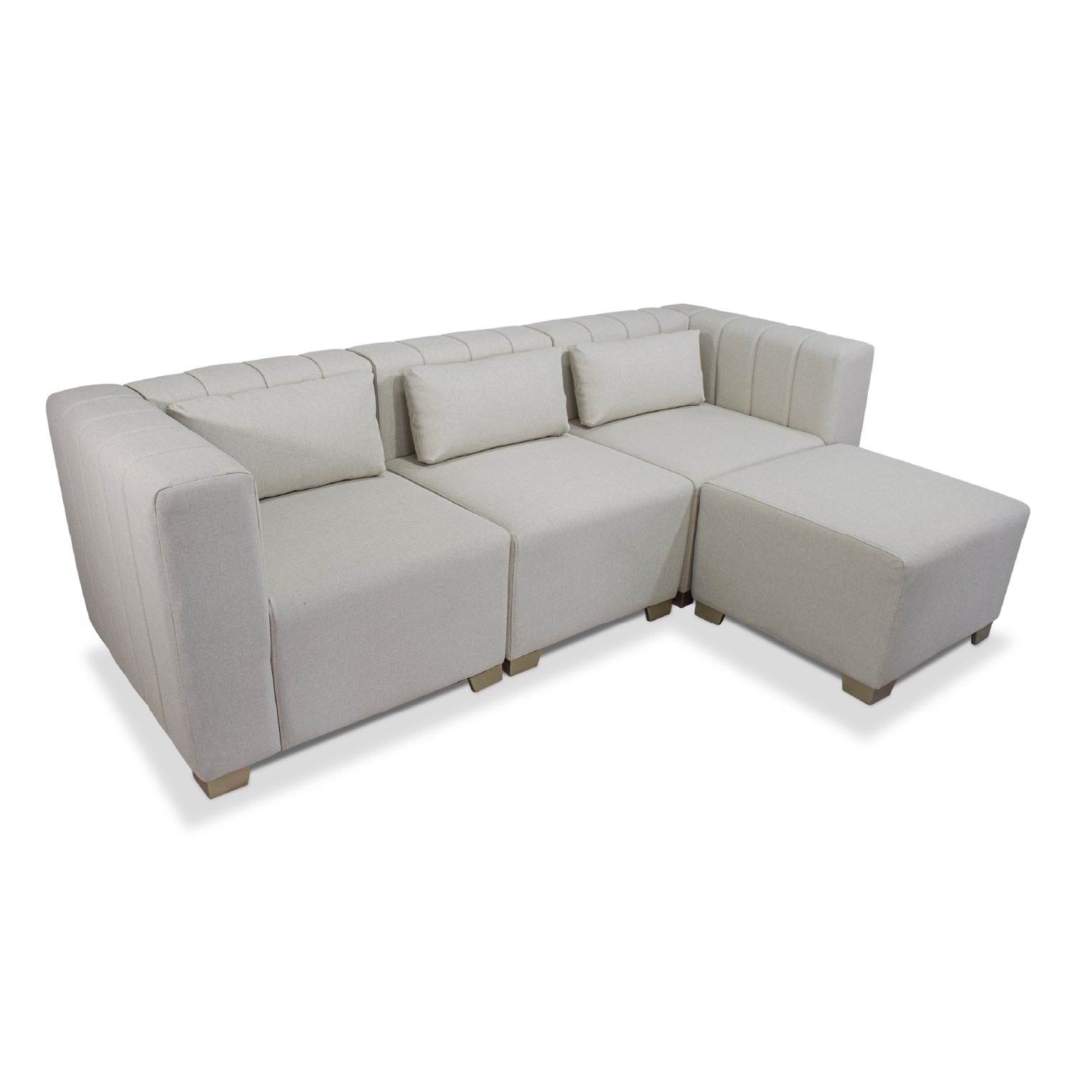 Juego de Sala Dorian Eurolino Blanco Puro,Champaña