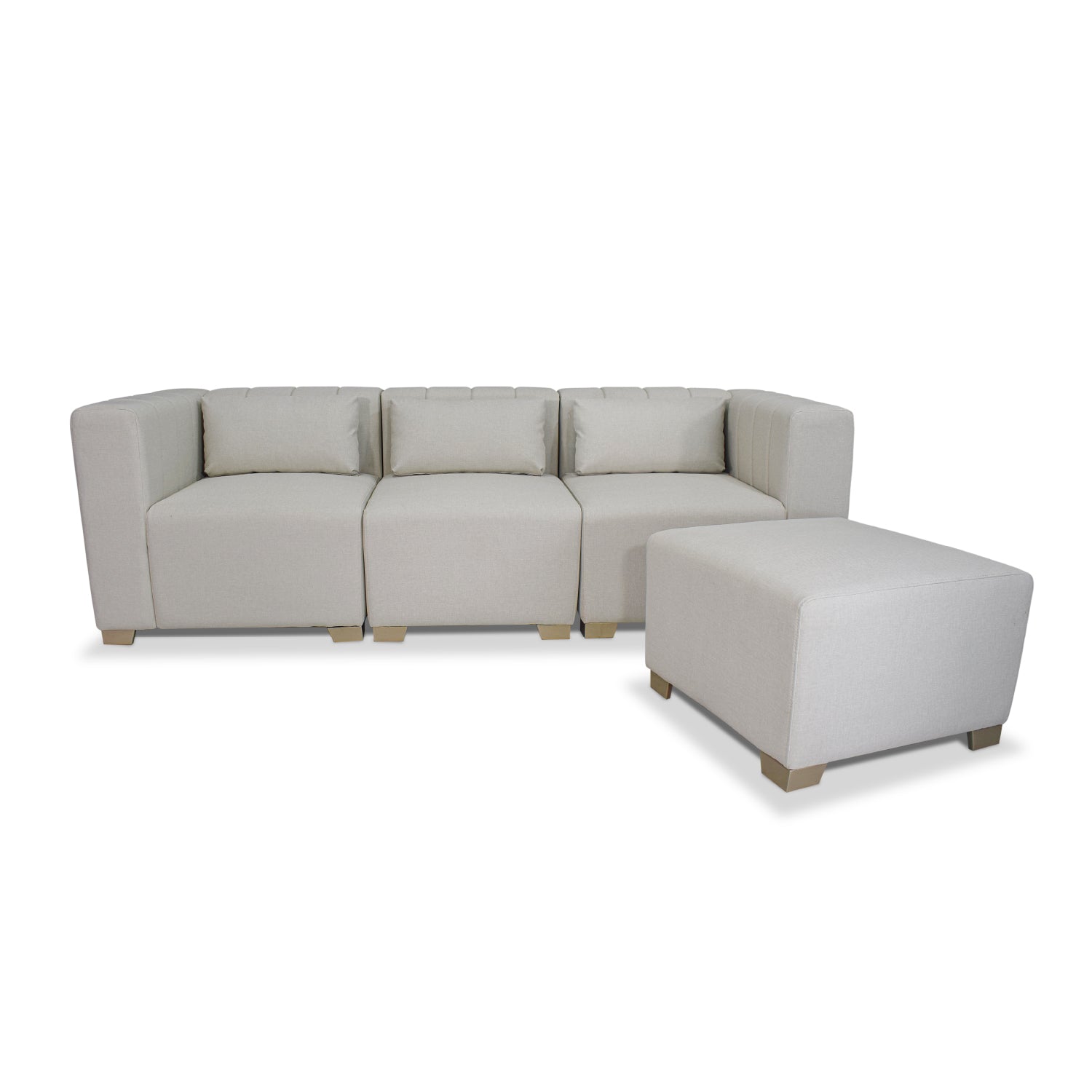 Juego de Sala Dorian Eurolino Blanco Puro,Champaña