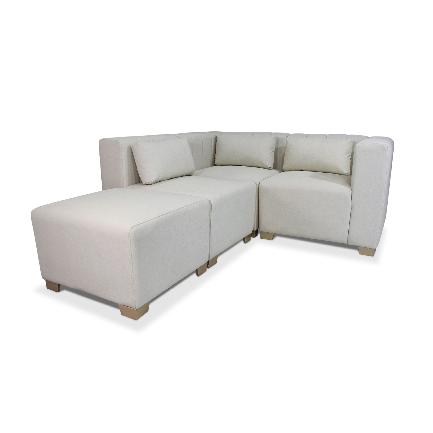 Juego de Sala Dorian Eurolino Blanco Puro,Champaña