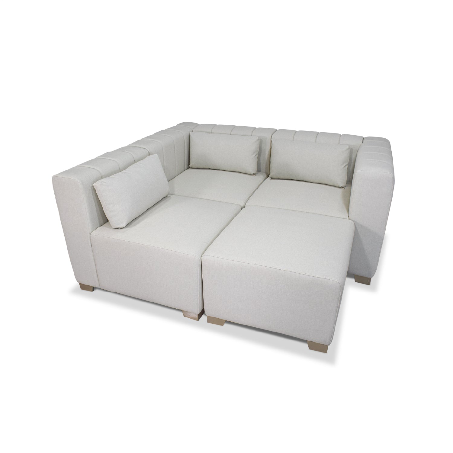 Juego de Sala Dorian Eurolino Blanco Puro,Champaña