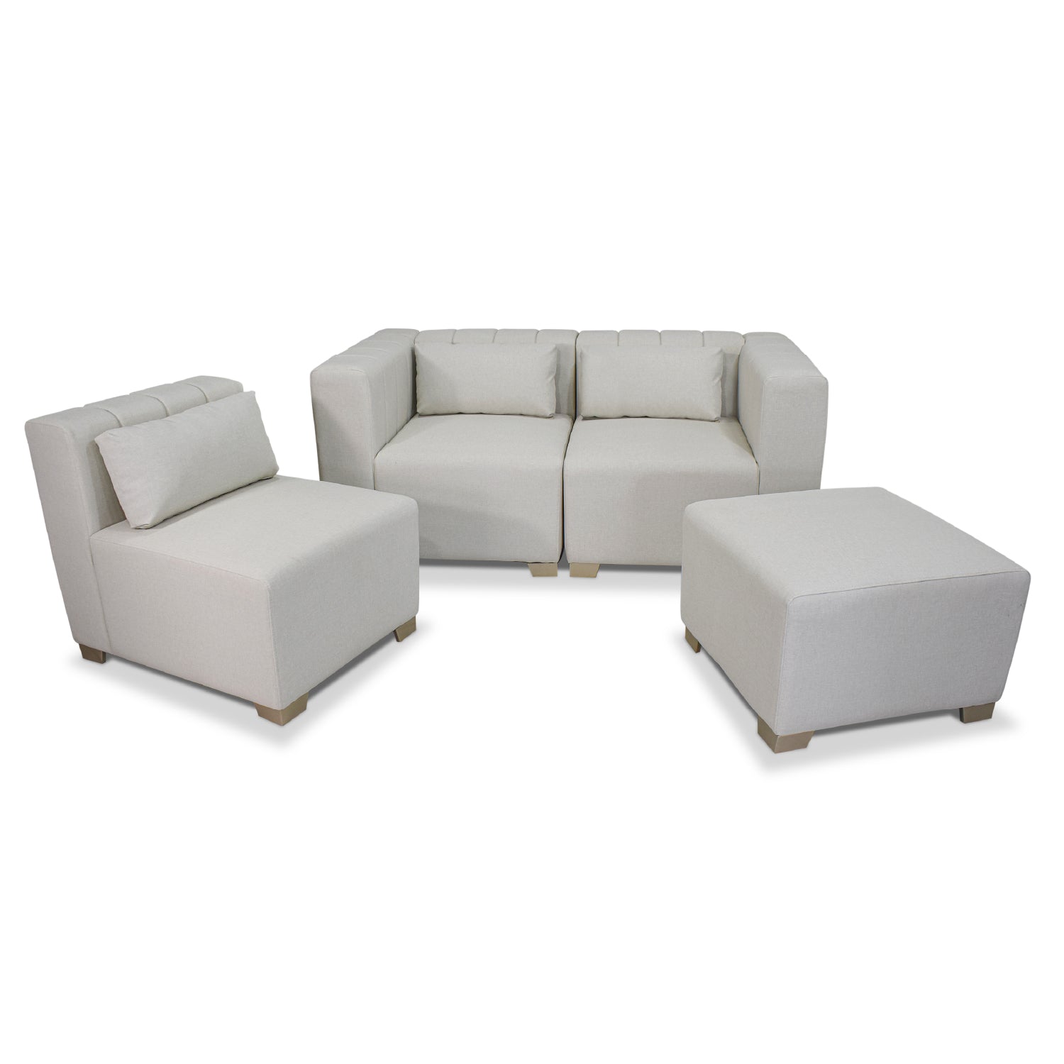 Juego de Sala Dorian Eurolino Blanco Puro,Champaña