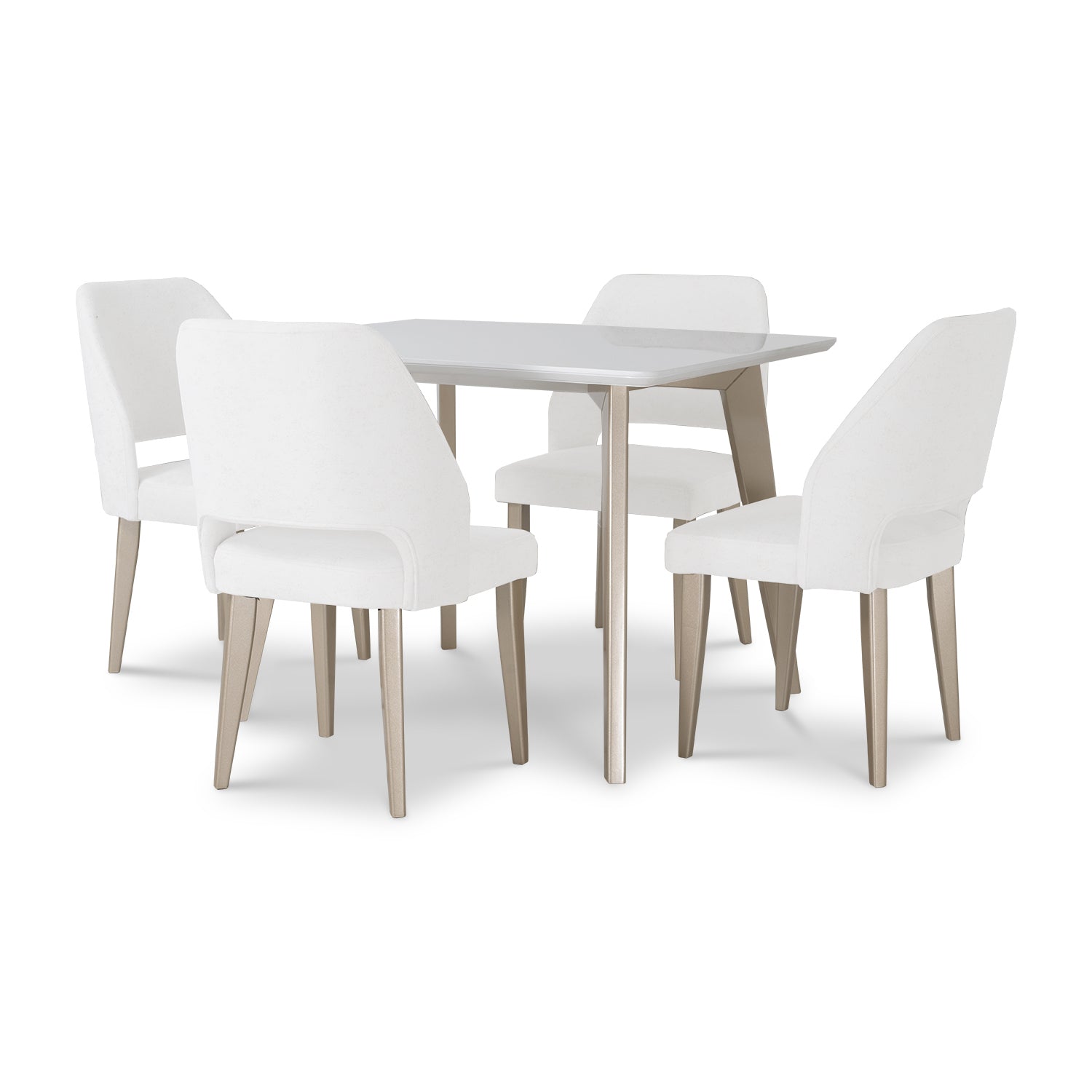 Comedor 4 Puestos Camille Eurolino Blanco, Champaña