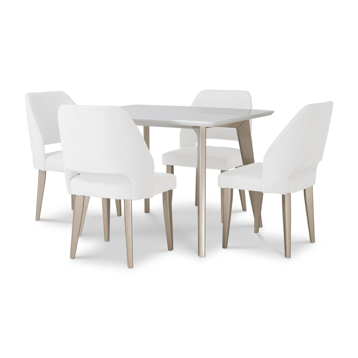 Comedor 4 Puestos Camille Eurolino Blanco, Champaña
