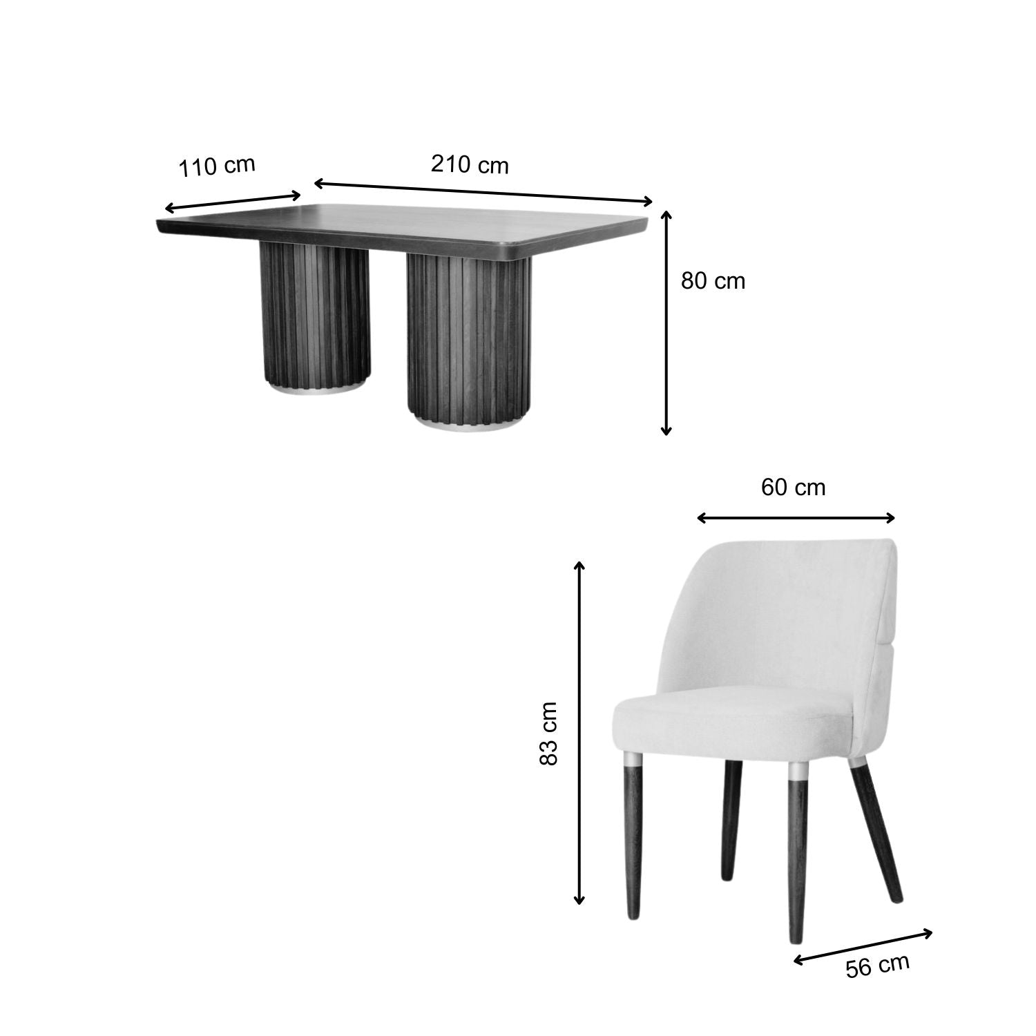 Comedor 8 Puestos Nicole Lino Almendra, Off White