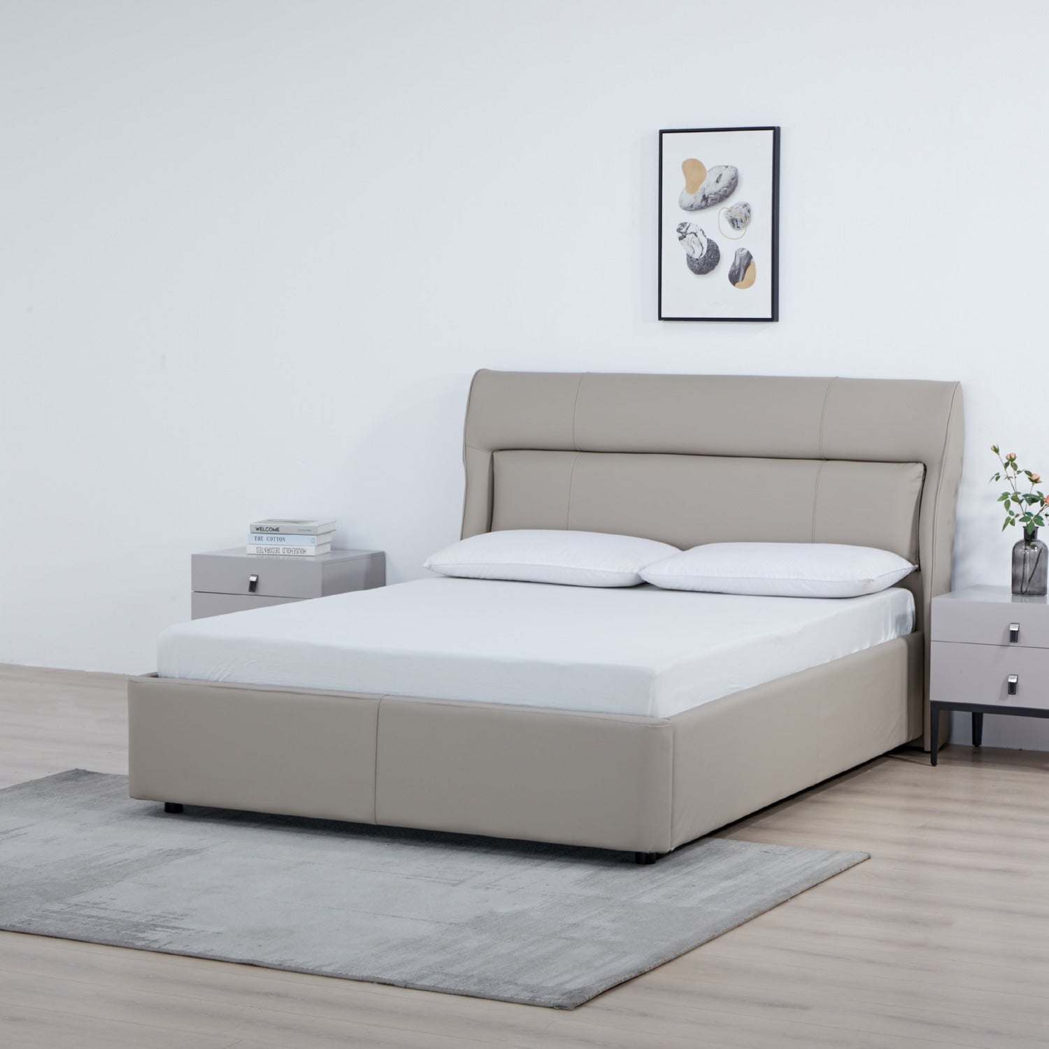 Cama Doble Ghala Beige