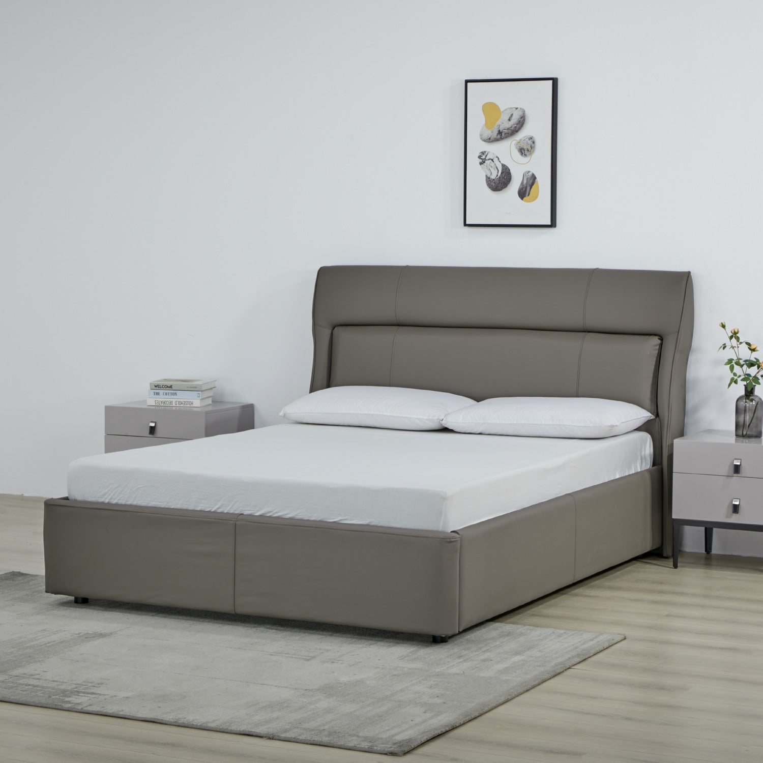 Cama Doble Ghala Taupe