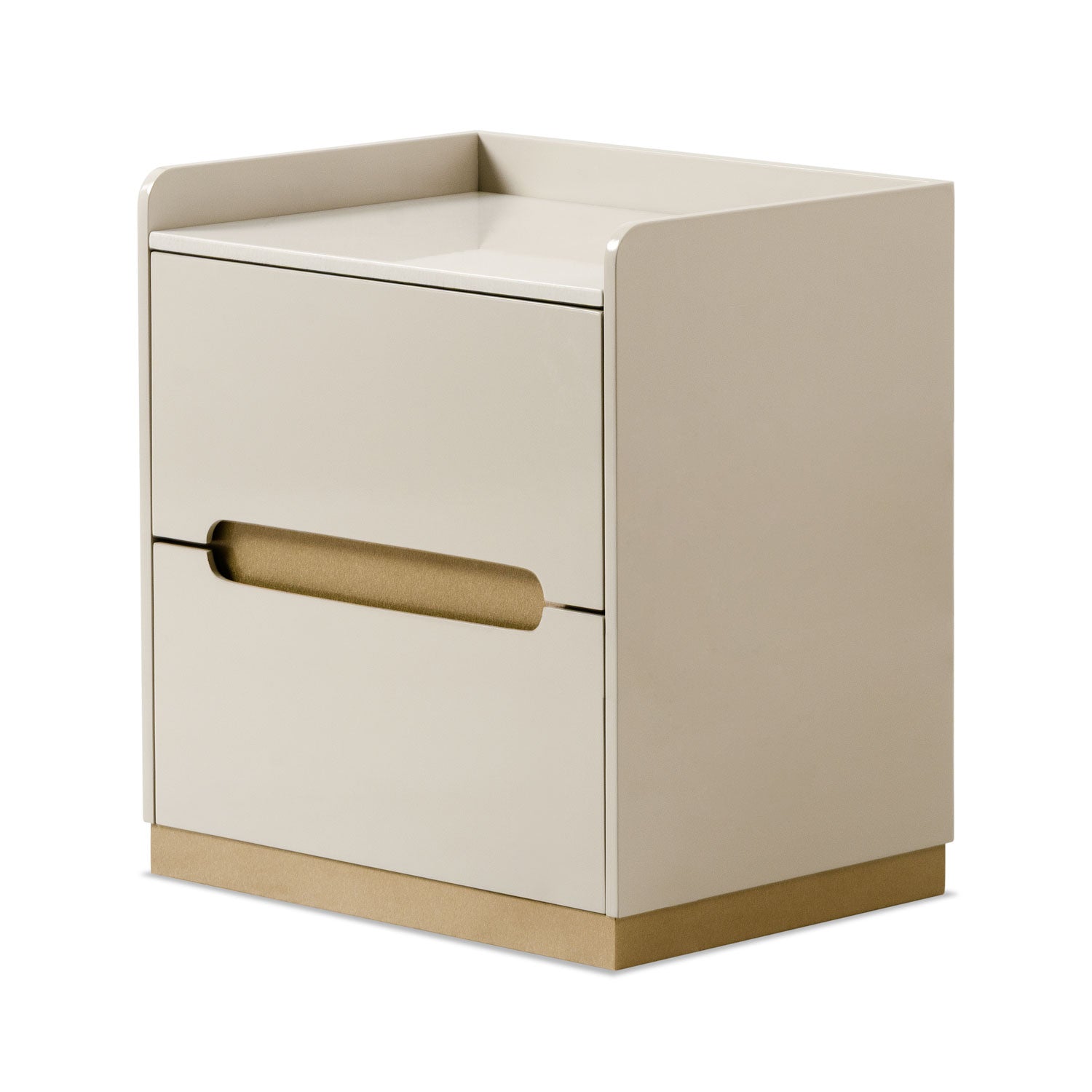 Mesa De Noche Bilbao Marmolado, Greige Champaña