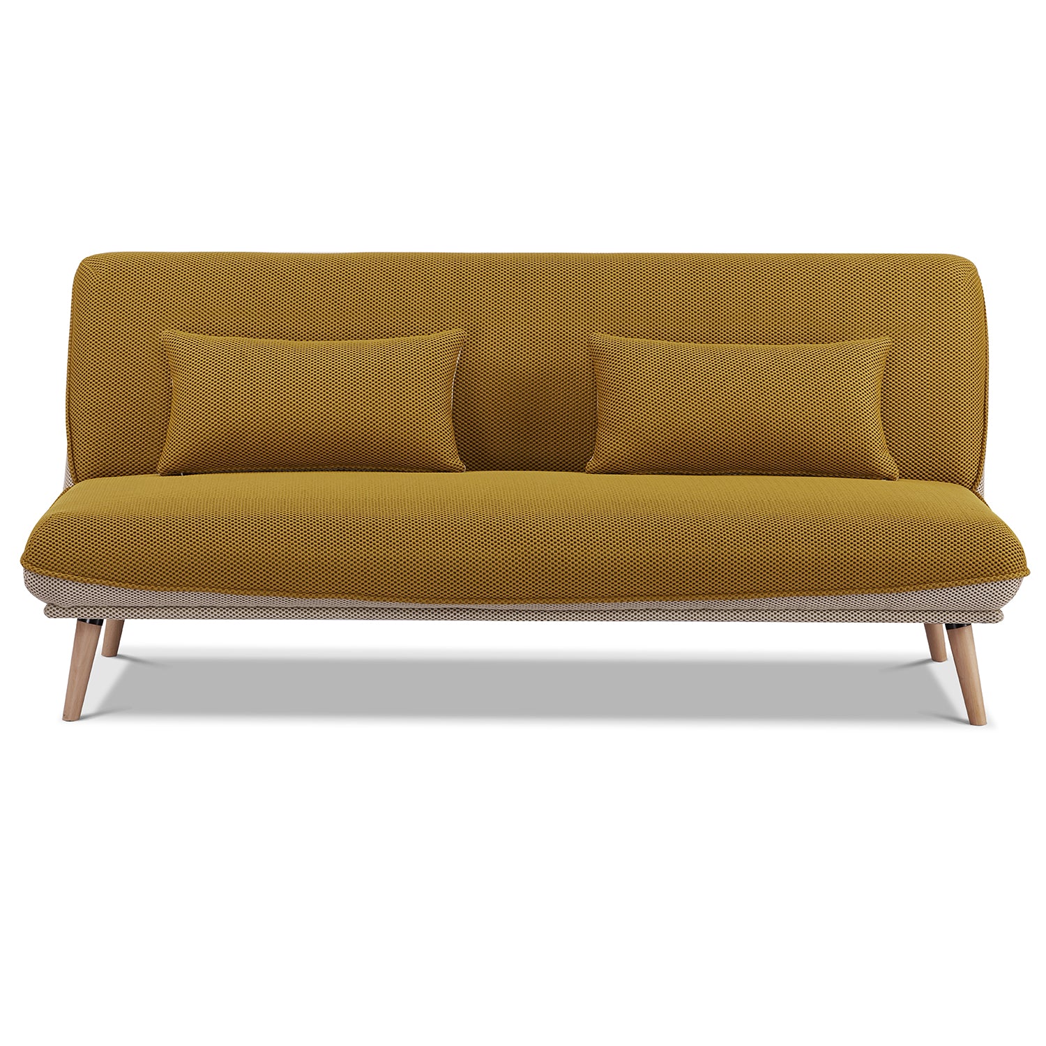 Sofá Cama Ethan Lino Amarillo, Beige