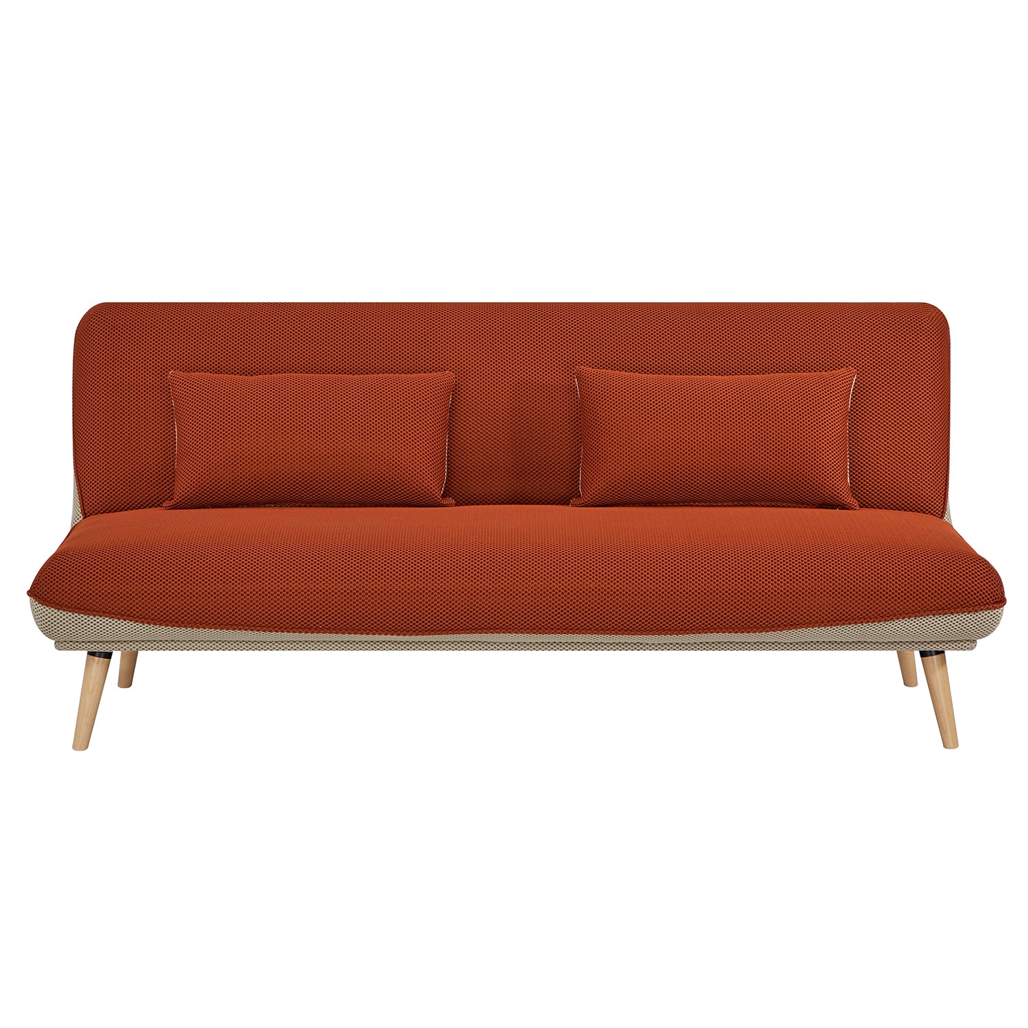 Sofá Cama Ethan Lino Naranja, Beige