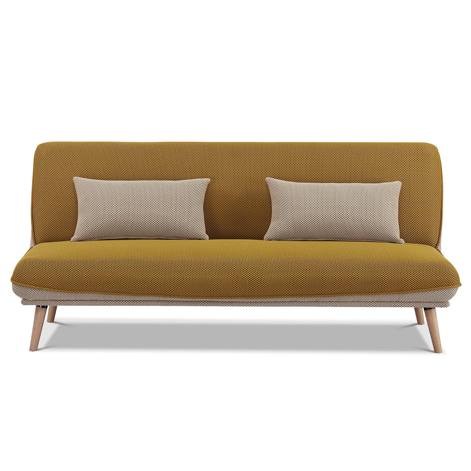 Sofá Cama Ethan Lino Amarillo, Beige