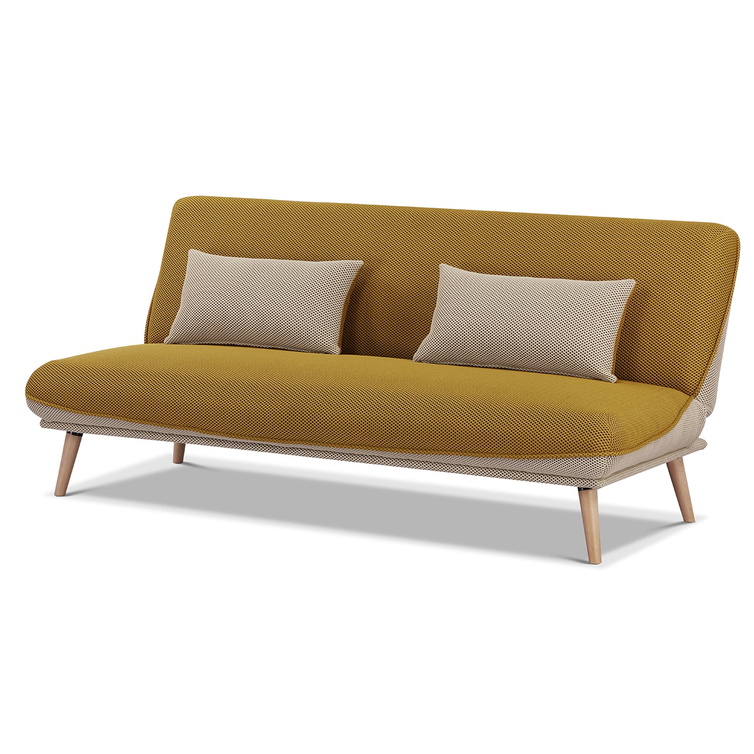 Sofá Cama Ethan Lino Amarillo, Beige