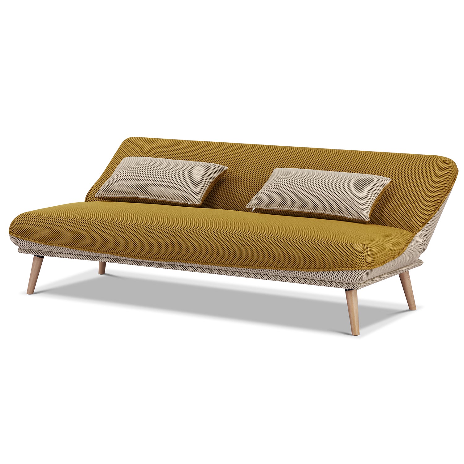 Sofá Cama Ethan Lino Amarillo, Beige