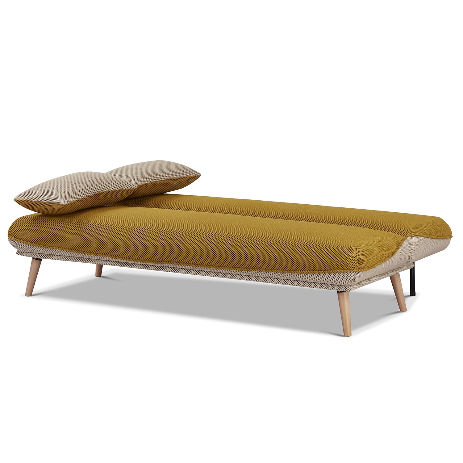 Sofá Cama Ethan Lino Amarillo, Beige