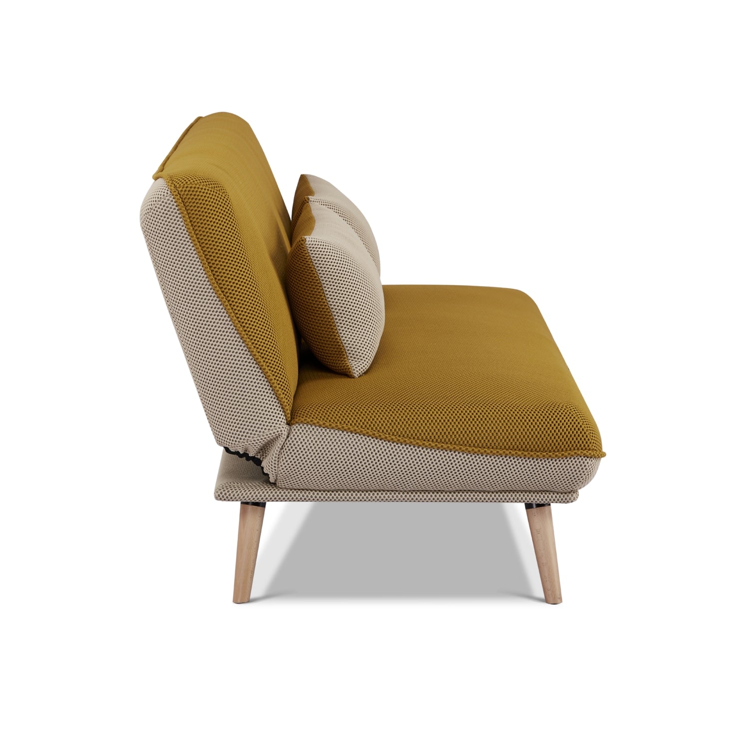 Sofá Cama Ethan Lino Amarillo, Beige