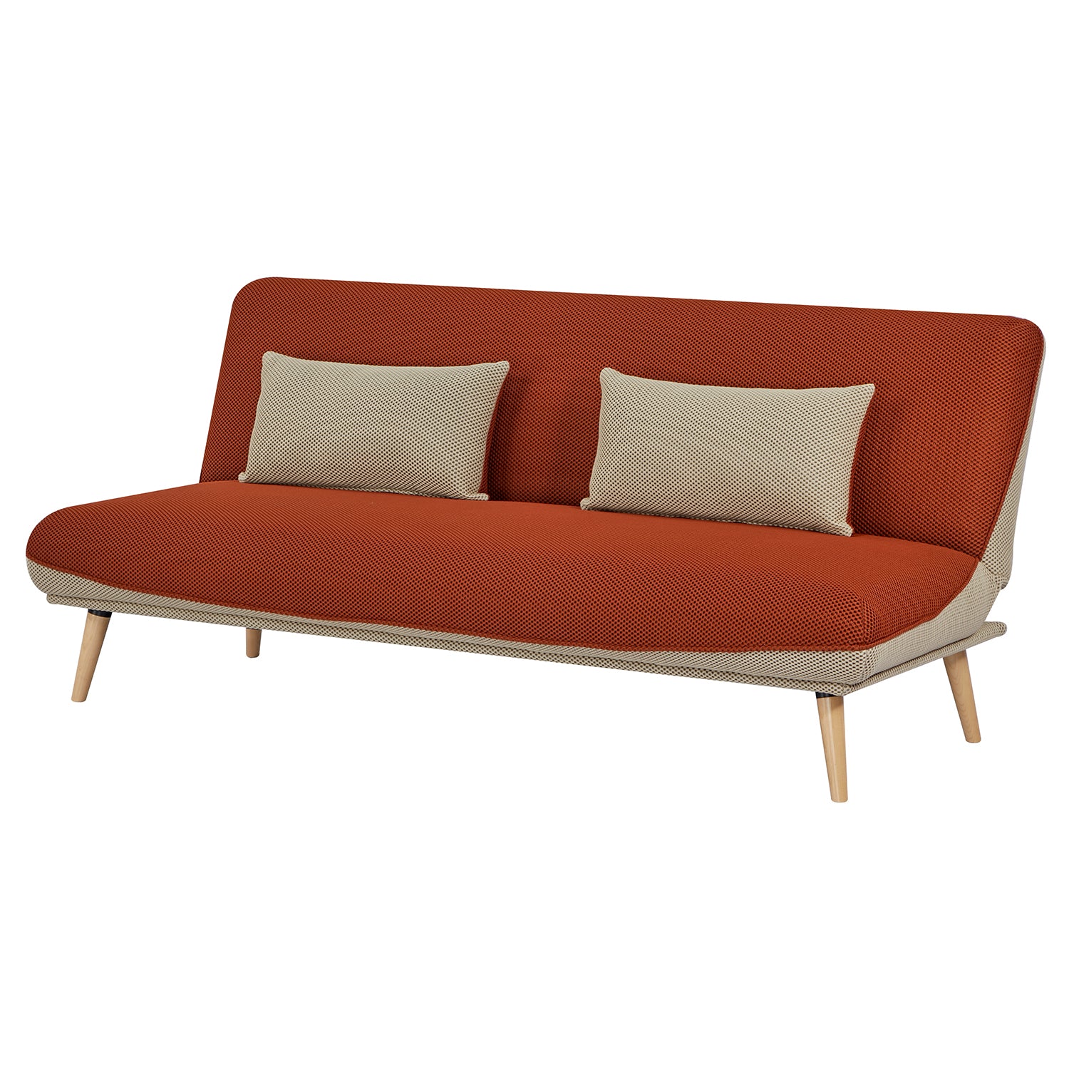 Sofá Cama Ethan Lino Naranja, Beige