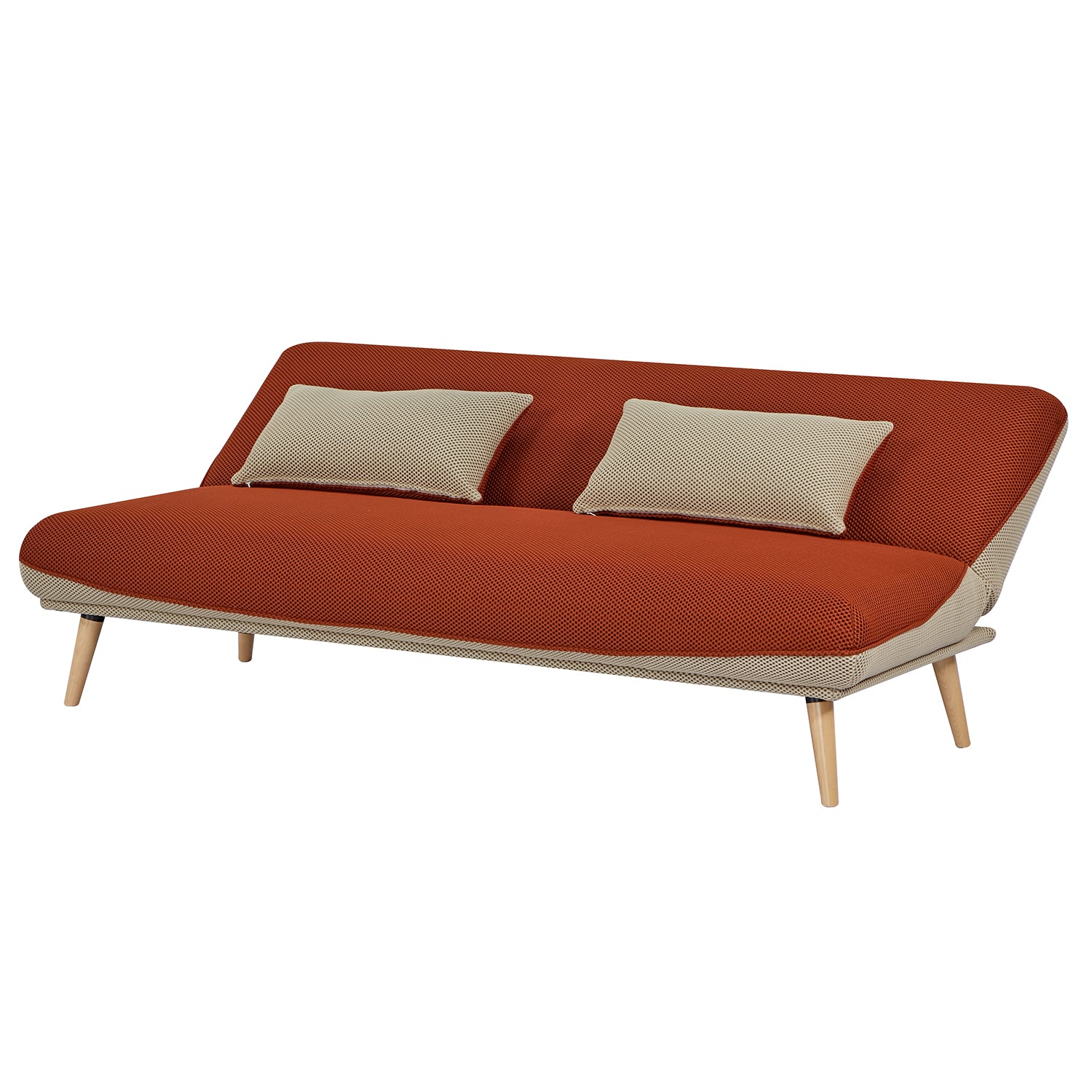 Sofá Cama Ethan Lino Naranja, Beige
