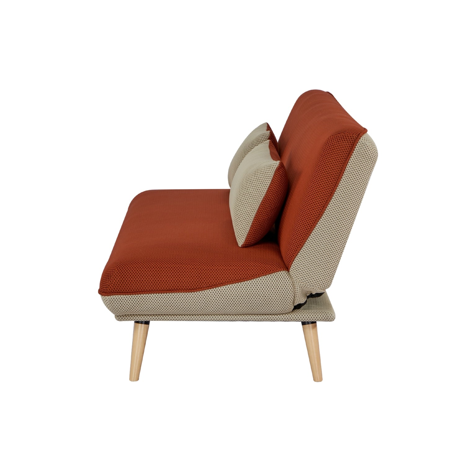 Sofá Cama Ethan Lino Naranja, Beige