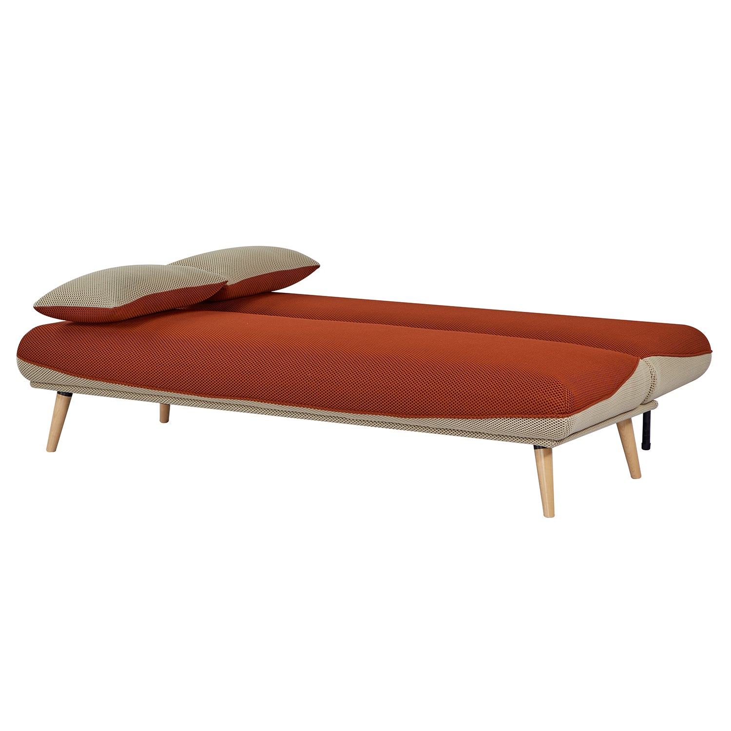 Sofá Cama Ethan Lino Naranja, Beige