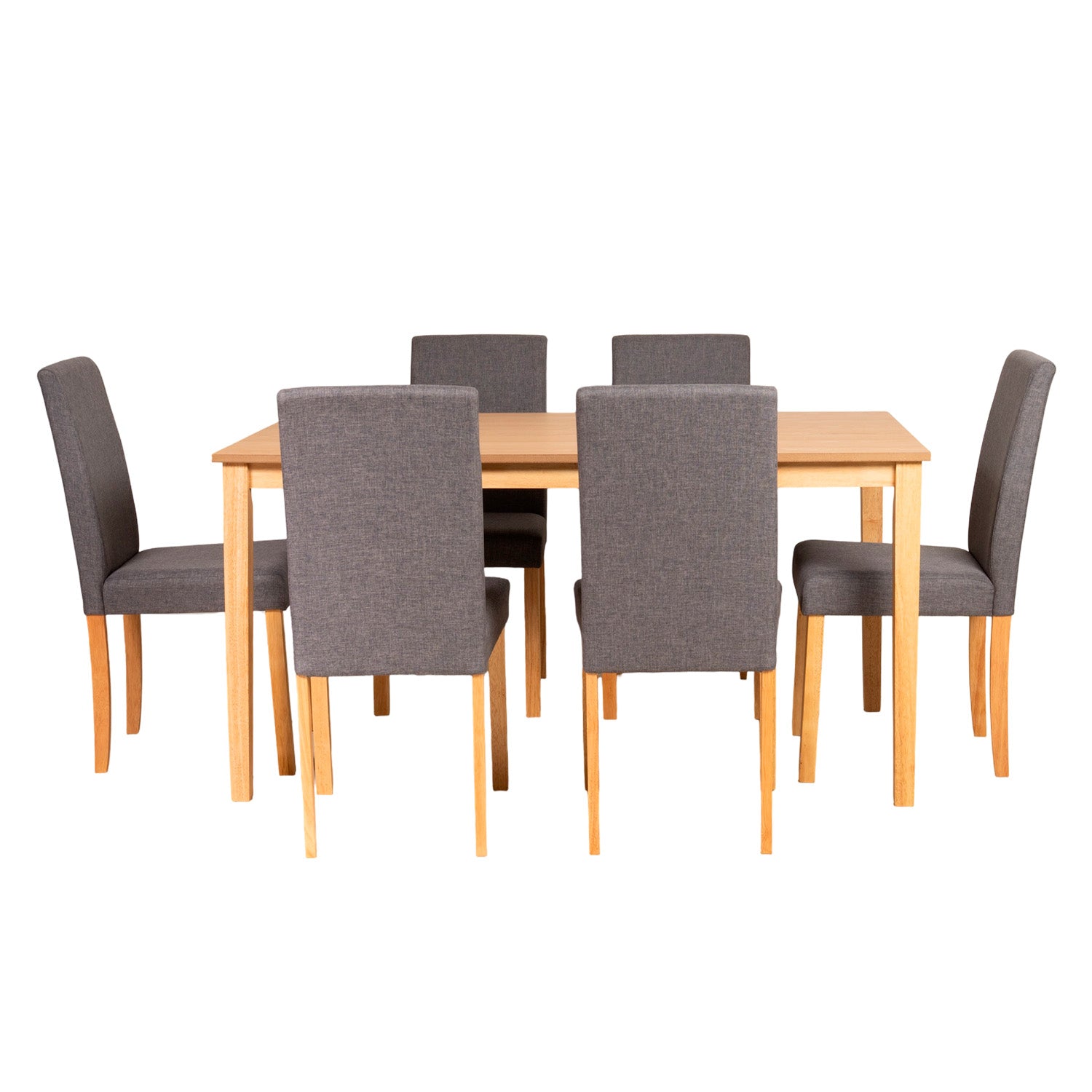 Comedor 6 Puestos Axel Gris Plata, Natural