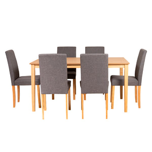 Comedor 6 Puestos Axel Gris Plata, Natural